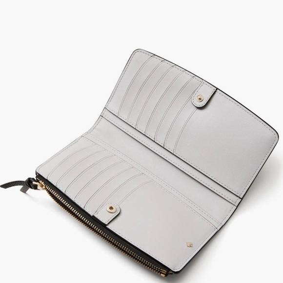 NWOT KATE SPADE Knott Pebbled Leather Slim Zip Wallet - Picture 4 of 5